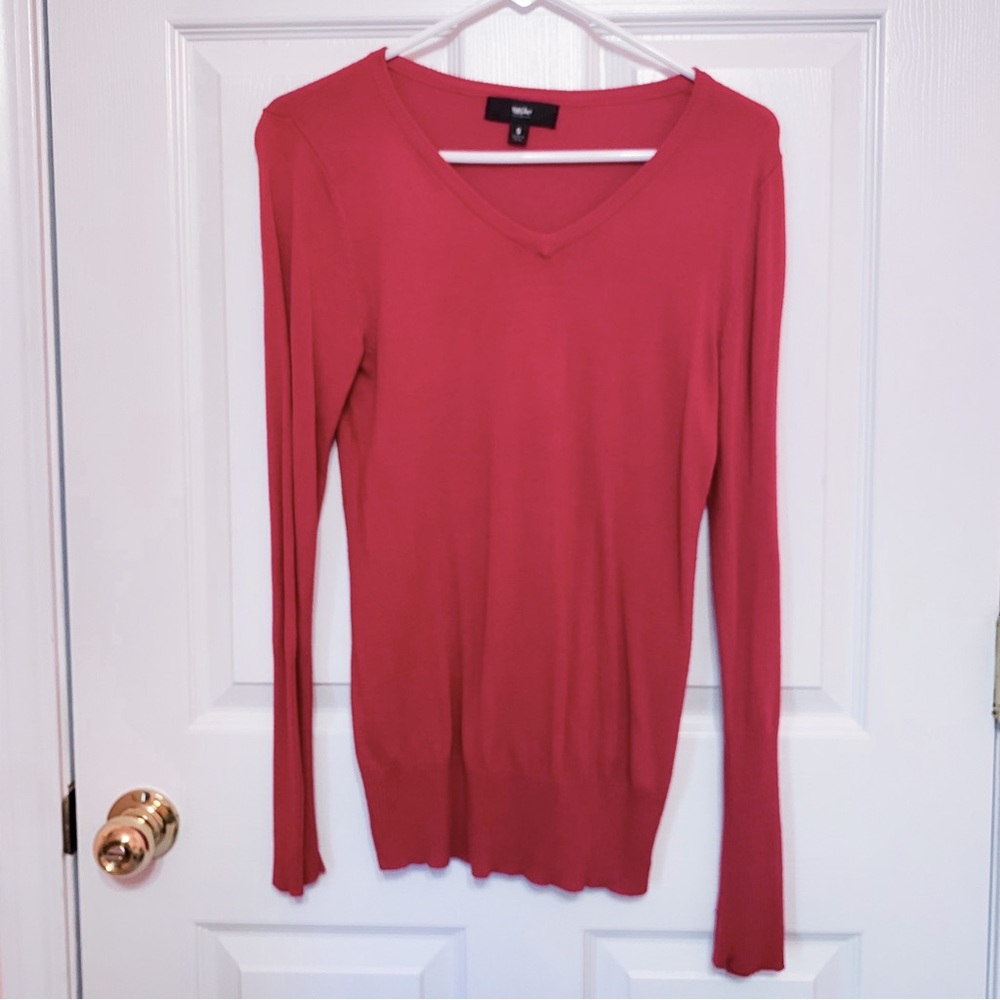Red v neck sweater